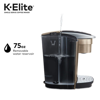 K-Elite, Single Serve K-Cup Pod Coffee Maker, Brushed Gold