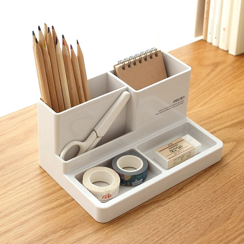 Deli Home Office Multifunction Pen Holder Stationary Storage Box