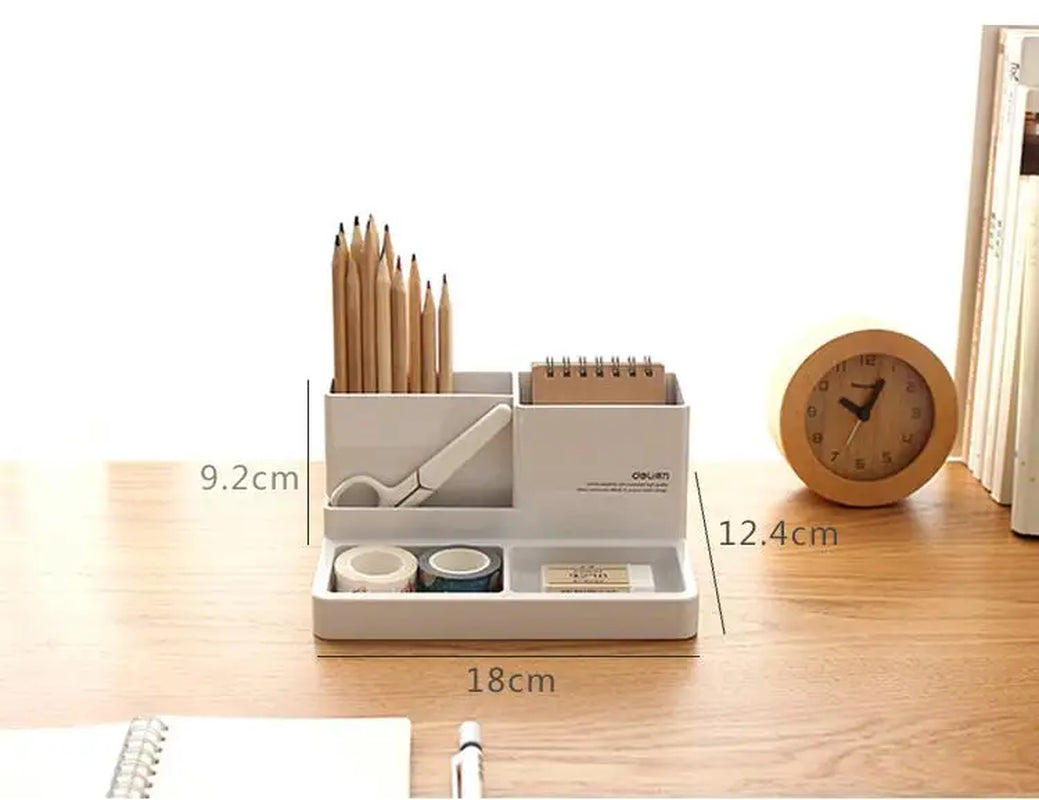 Deli Home Office Multifunction Pen Holder Stationary Storage Box